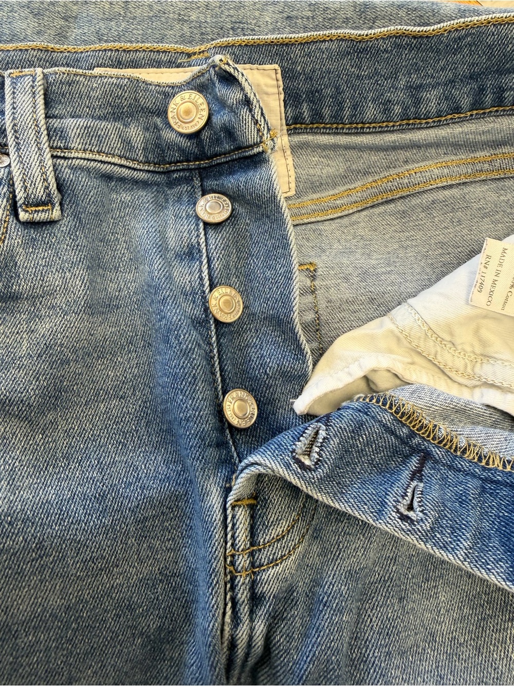 Frank & Eileen Cork Style Light Blue Button-Fly Denim Jeans